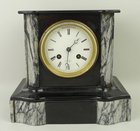 A French slate and marble mantel clock, Hry Marc, late 19th century, - Image 2 of 4