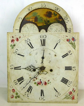 A George III mahogany longcase clock, white painted dial with domed face, - Image 3 of 11