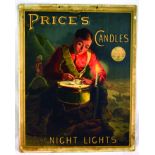 PRICE’S CANDLES MULTICOLOURED SHOWCARD. 18 by 14.5ins, drummer boy pictured writing letter resting