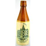 MONTROSE GINGER BEER BOTTLE. 9ins tall, ch. t.t. s.s. black transfer ‘GEORGE LOW/ MONTROSE’ detailed