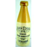 LOCKERBIE GINGER BEER. 8ins tall, ch. t.t. black transfer ‘JOHN EDGAR/ GENUINE/ STONE GINGER BEER/