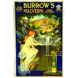 MALVERN TABLE WATERS MULTICOLOURED SHOWCARD. 19.5 by 12.5ins, fairy pictured filling bottle from ‘ST