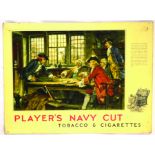 PLAYERS NAVY CUT MULTICOLOURED TIN ON CARD SHOWCARD. Pirate tipping gold coins onto table with