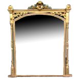 A Victorian gilt framed overmantel mirro
