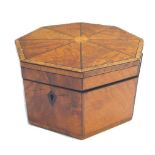 A 19th century inlaid satinwood octagona