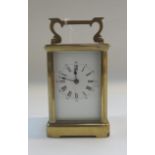 A gilt brass cased carriage clock, early