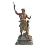 A French painted spelter figure, 20th ce