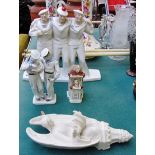 An Art Deco style pottery figure group i