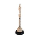 A carved ivory thermometer, early 20th c