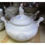 A Limoges white glazed porcelain part te