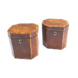 A pair of George III mahogany canted rec