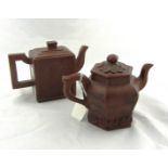 A Chinese Yixing hexagonal teapot and co