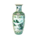 A Chinese famille-verte baluster vase, 1