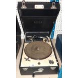 A Decca 50 black cased portable gramopho