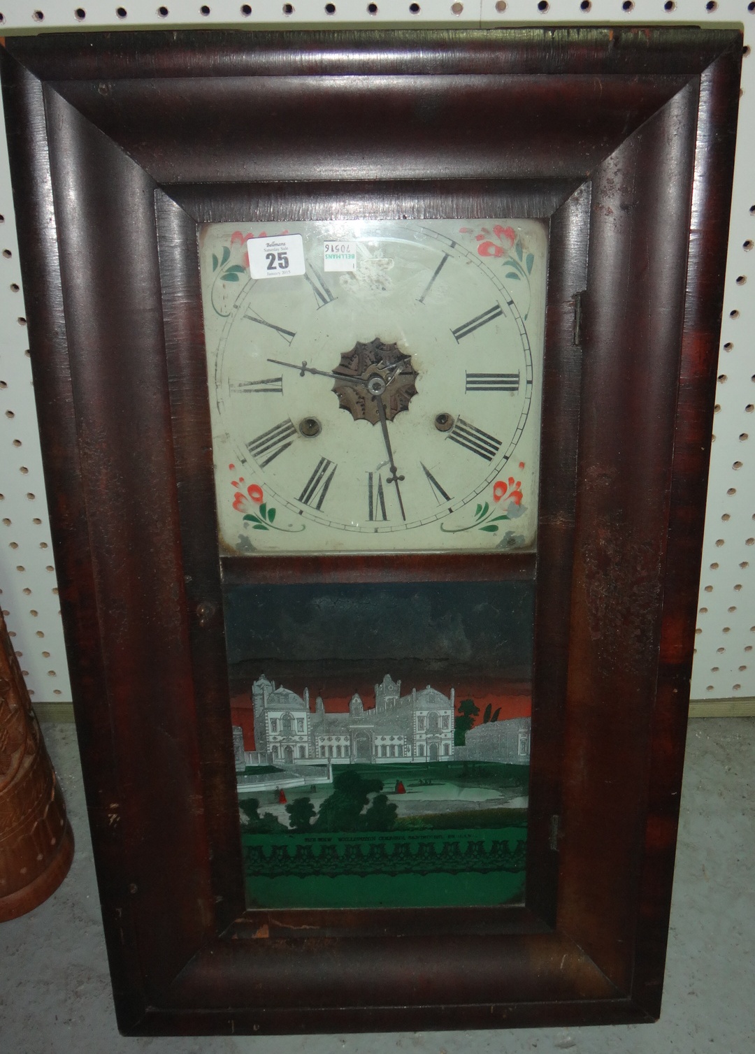 A mahogany cased American wall clock.