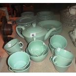 Woods Ware green pottery part service an