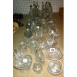 A large quantity of small cut glass item