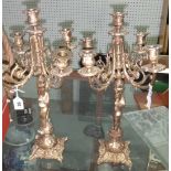 A pair of gilt brass figural candelabra.