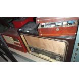 Two old valve radios and a quantity of v