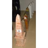 A quantity of assorted obelisks, marble,