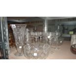 A quantity of assorted glass, including;