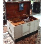 A 19th century metal bound Naval chest.