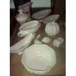 A quantity of white glaze pottery.