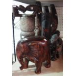 A quantity of hardwood tribal carved fig