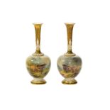 A pair of Royal Worcester vases by Harry