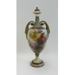 A Hadley Worcester two-handled vase and