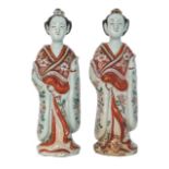 A pair of Japanese Imari figures of Biji
