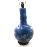 A Chinese blue-ground bottle vase, 19th