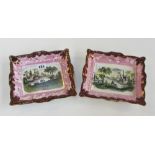 A pair of Sunderland lustre plaques, Dix