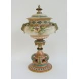 A Hadley's Worcester pot pourri vase and