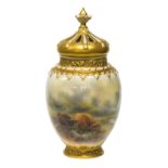 A Royal Worcester vase and cover and inn