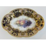 A Royal Worcester lobed oval dessert dis