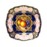 A Royal Worcester fruit painted shaped s