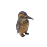 An Austrian cold painted bronze kingfisher, early 20th century, 4cm high.