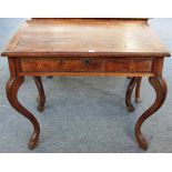 An 18th century Maltese walnut single drawer side table, on cabriole supports, 92cm wide.