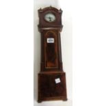 A 19th century inlaid mahogany miniature longcase clock with later movement, 47cm high.