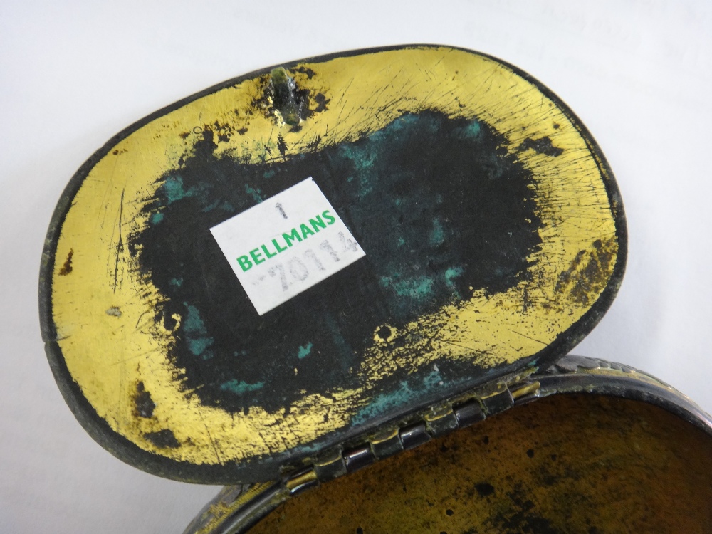 An Asian tonkin style parcel gilt oval hinge lidded box, - Image 8 of 9