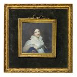 19th century Russian School, portrait miniature of Princess Dolgorouki, watercolour on ivory,