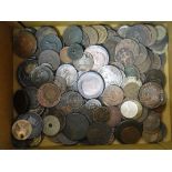 A collection of British and Foreign coins, including; a Belgian five francs 1849, three Maundy