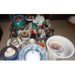 A large quantity of mixed ceramics, including bowls, plates and sundry.