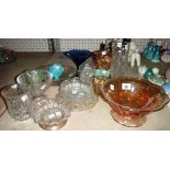 A quantity of assorted mainly 20th century glass, bowls, vases and sundry.