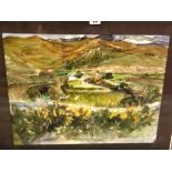 Eric Leazell, 20th century, landscape watercolour, signed, and five oil paintings by the same hand.
