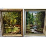 ******, Schandaff, (20th century), Woodland scenes, two, oil on canvas, both signed.