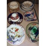 A quantity of ceramics, including Imari pattern dinner wares, Quimper ware, a Spode bowl and