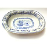 A group of Staffordshire blue and white printed earthenware, 19th century, mostly romantic views,