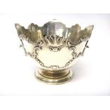 A silver rose bowl, London 1898, maker's mark M.